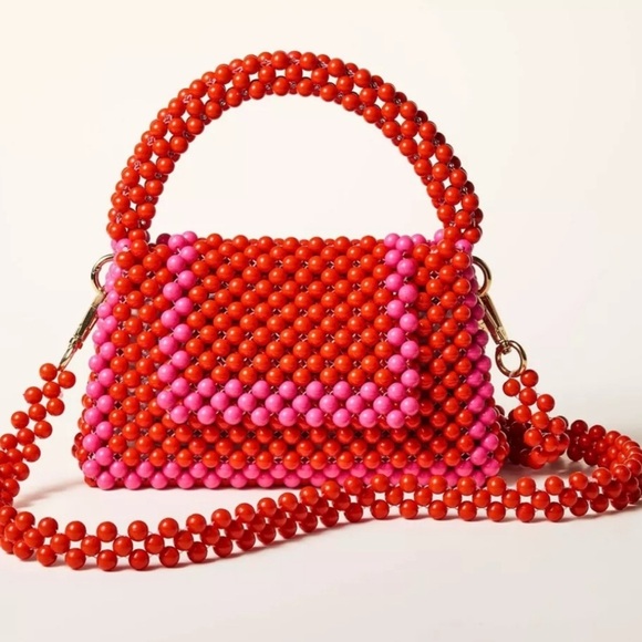 kate spade Handbags - Kate Spade New York Red and Pink Colorblock Beaded Crossbody Bag